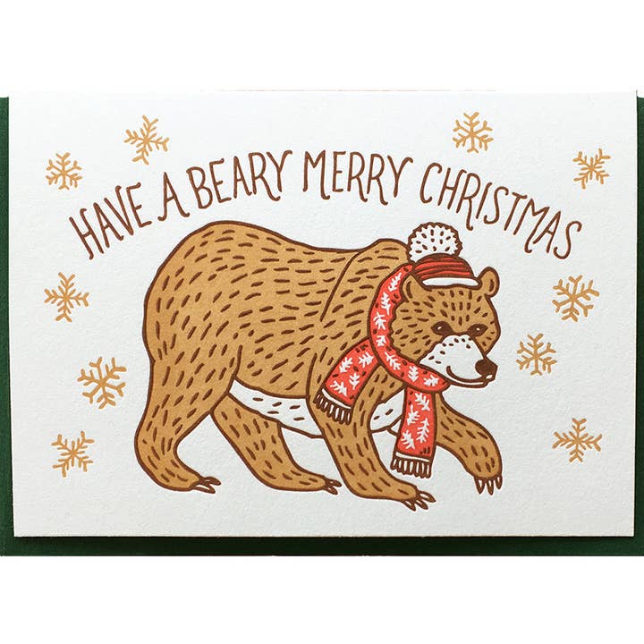 Beary Merry Card for wholesale by Noteworthy Paper & Press