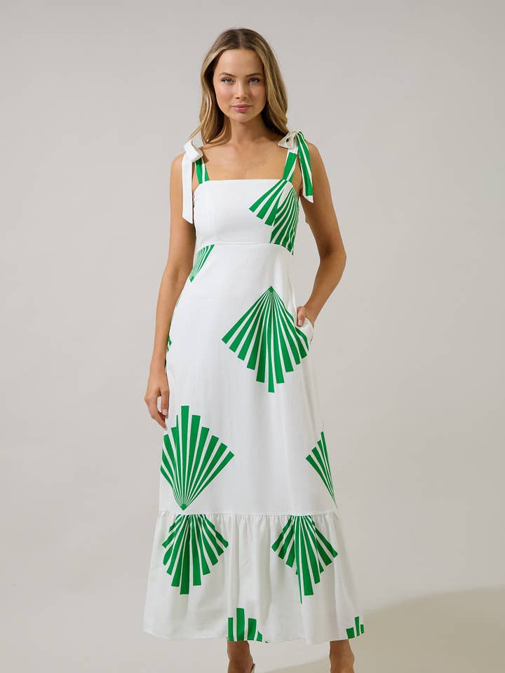 Fan Breeze Hendy Shoulder Tie Maxi Dress for wholesale by Sugarlips