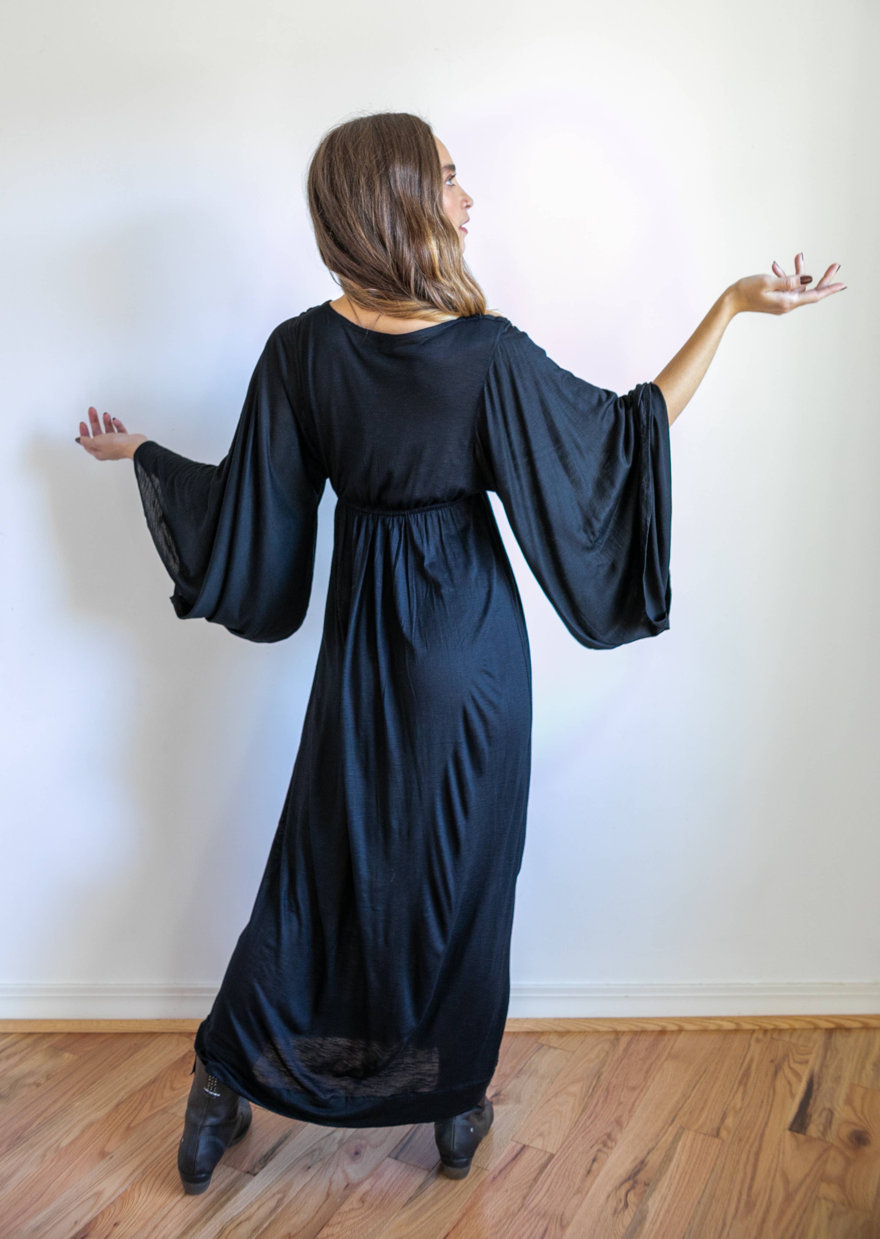 Paramita Designs - Wholesale Dress - Women's - Bell Sleeve Goddess Maxi Dress1
