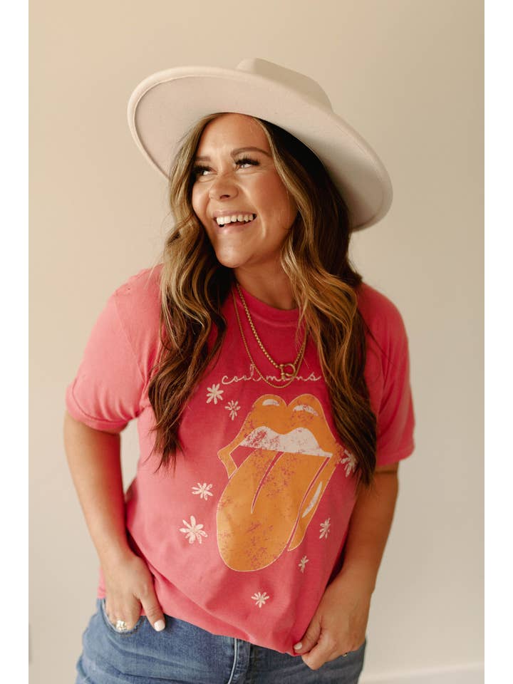 Whitney | Chaudoin Creations - Wholesale Screen Printed T-Shirt - Women's - Cool Mom Club Floral + Tongue Graphic Tee