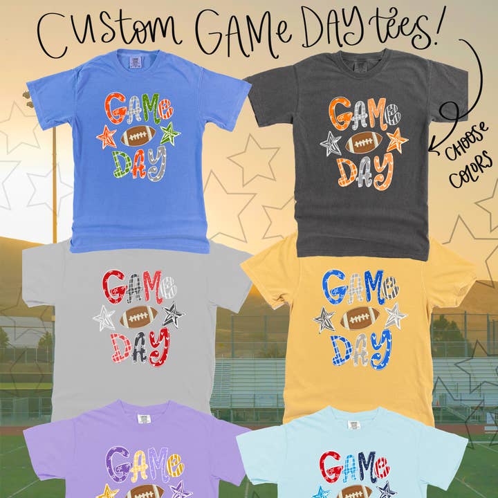 Doodles By Rebekah - Wholesale Screen Printed T-Shirt - Unisex - Game Day Custom School Color Tee0