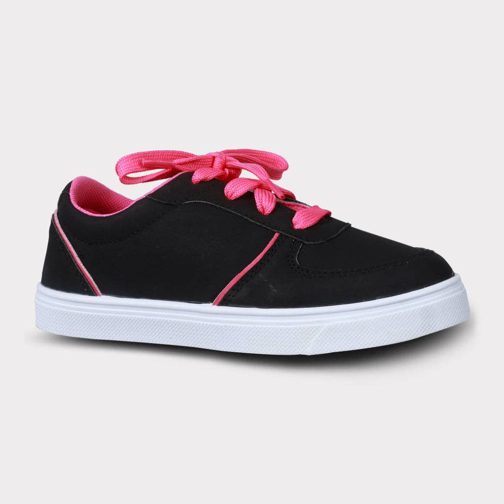 Black Mika Youth Girls Lace-Up Shoe for wholesale on Faire2