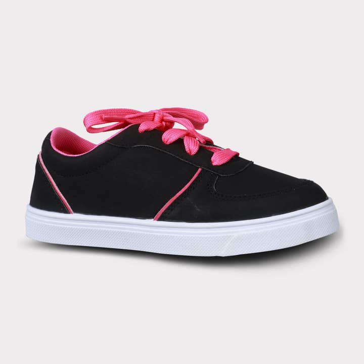 Black Mika Youth Girls Lace-Up Shoe for wholesale on Faire2