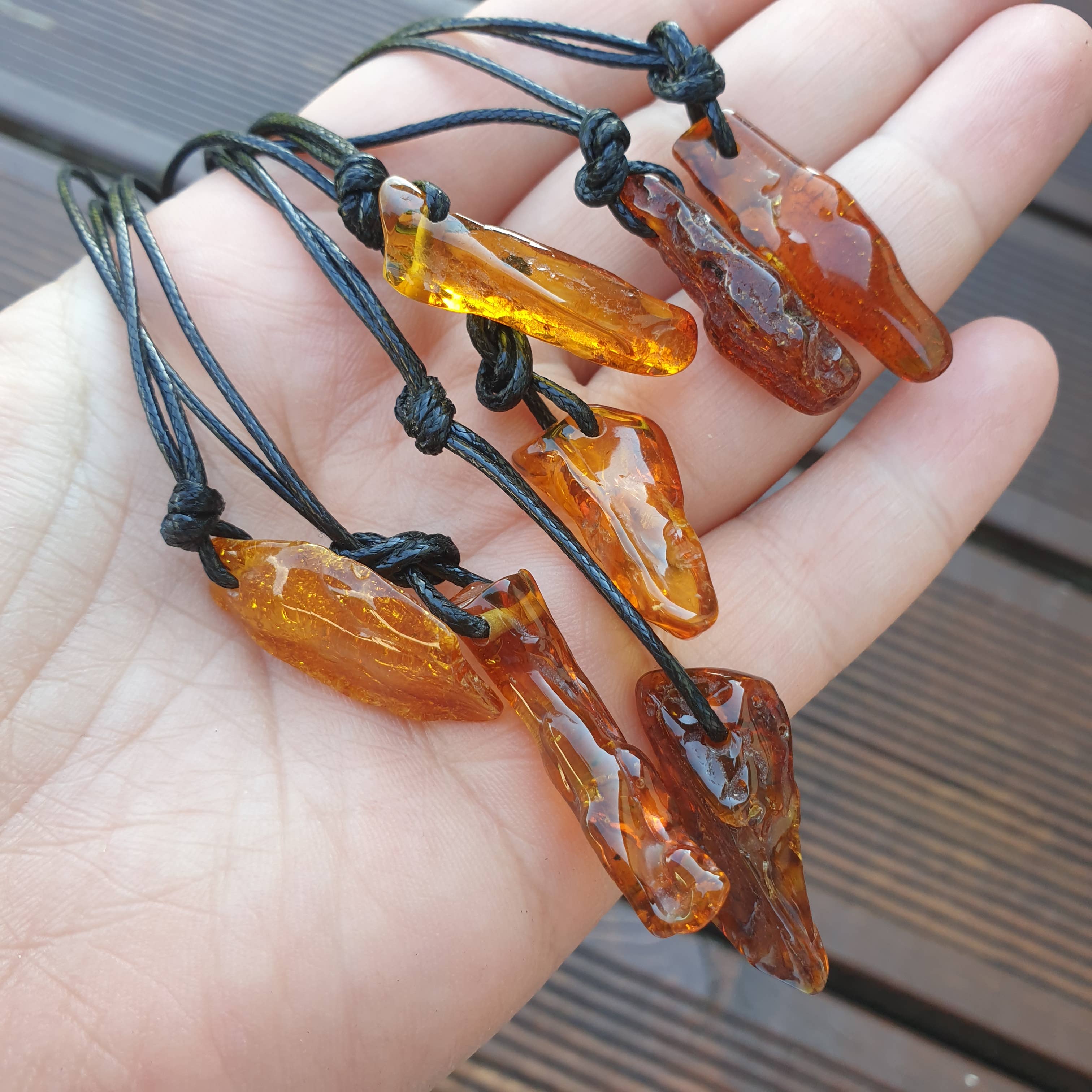 AmberLithuania - Wholesale Individual Charm/Pendant - Raw crystal pendants necklace charms Amber man's jewelery 4