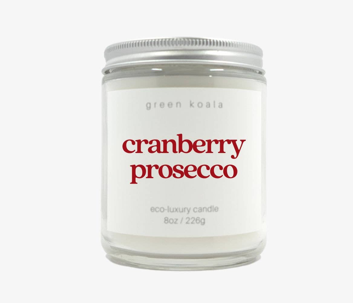 Green Koala - Wholesale Jar/Filled Candle - Cranberry Prosecco 8oz Eco-Luxury Candle1