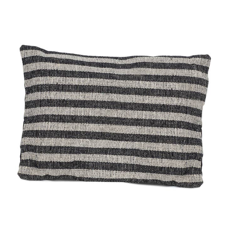 Blossom Bucket & Crossroads Home - Wholesale Lumbar Pillow - Recycled Woven Cotton Lumbar Pillow Striped