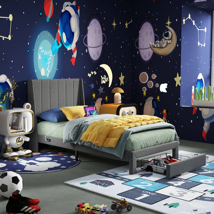 Upholstered Bed with Drawers, USB Port– Twin & Queen Sizes for wholesale by 39F Inc.