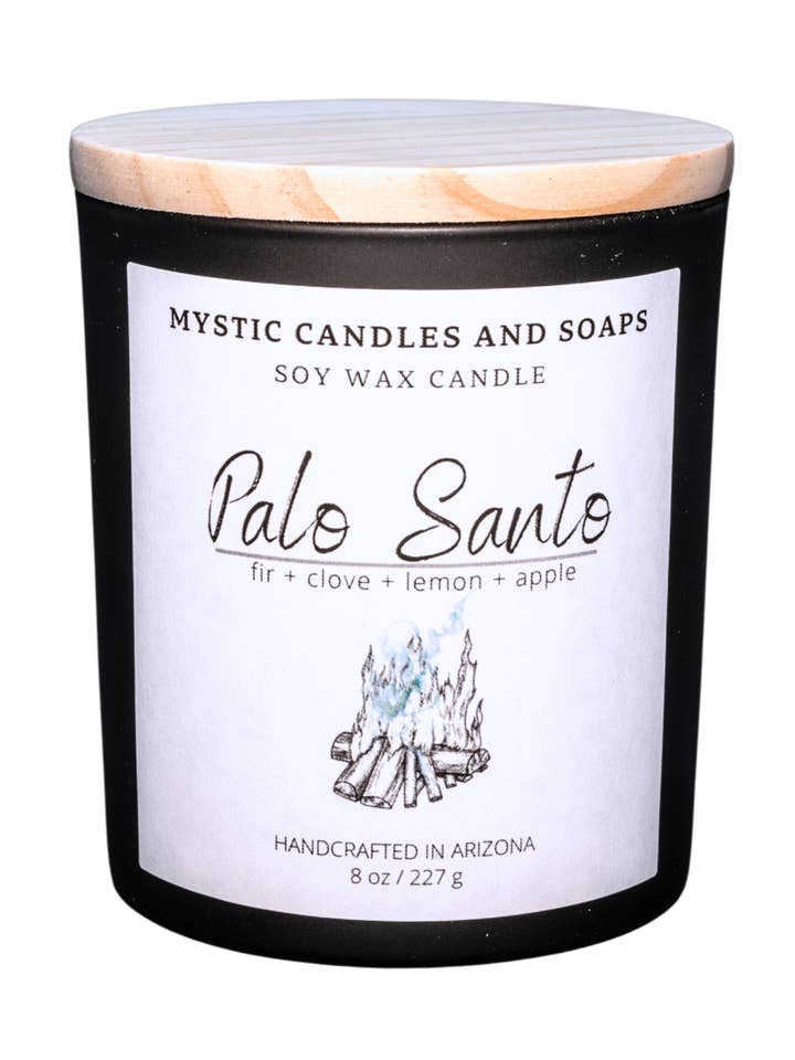 Palo Santo Mycket doftande handgjort sojavaxljus för wholesale av Mystic Candles
