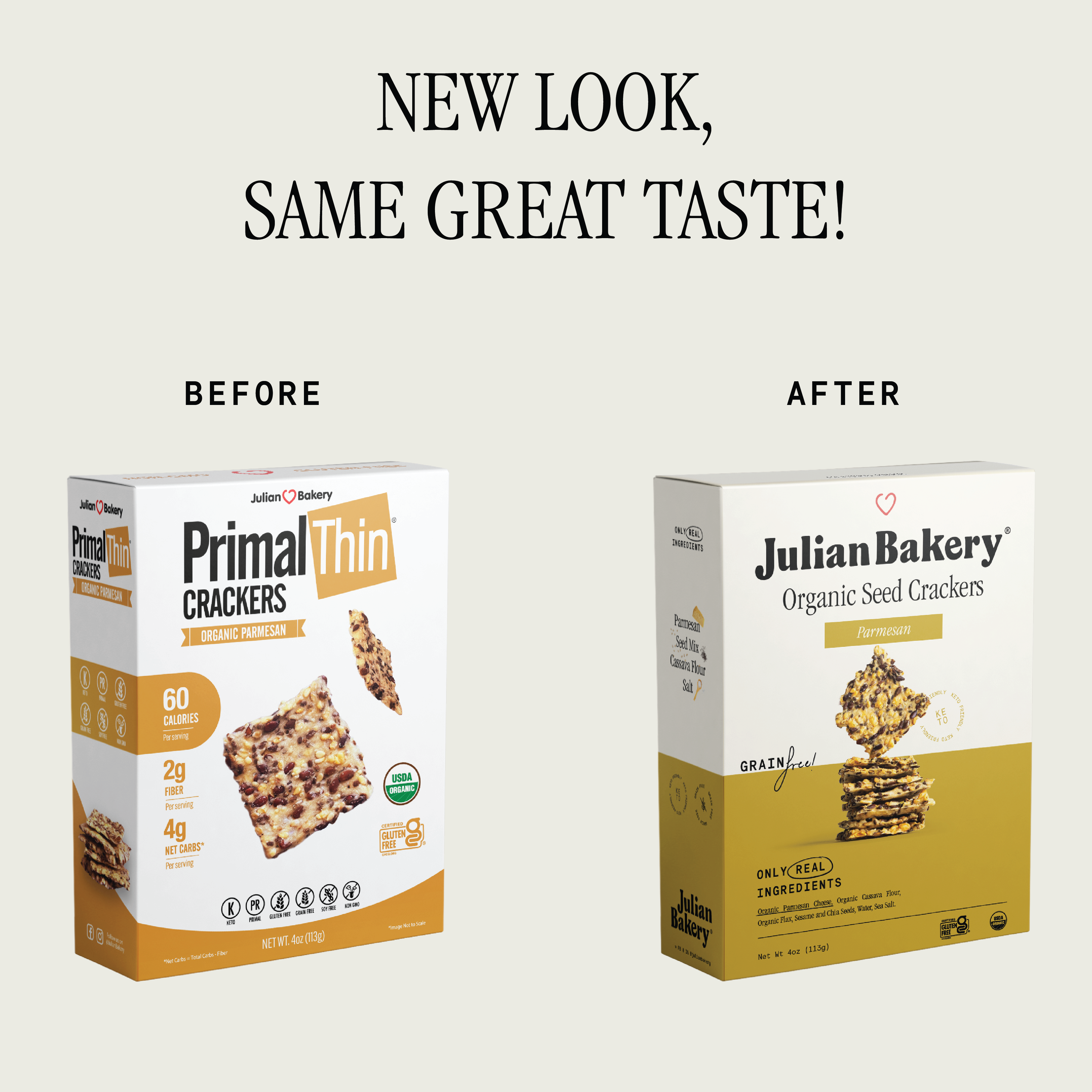 Julian Bakery - Vente Biscuit salé - Crackers aux graines biologiques - Parmesan 113g2