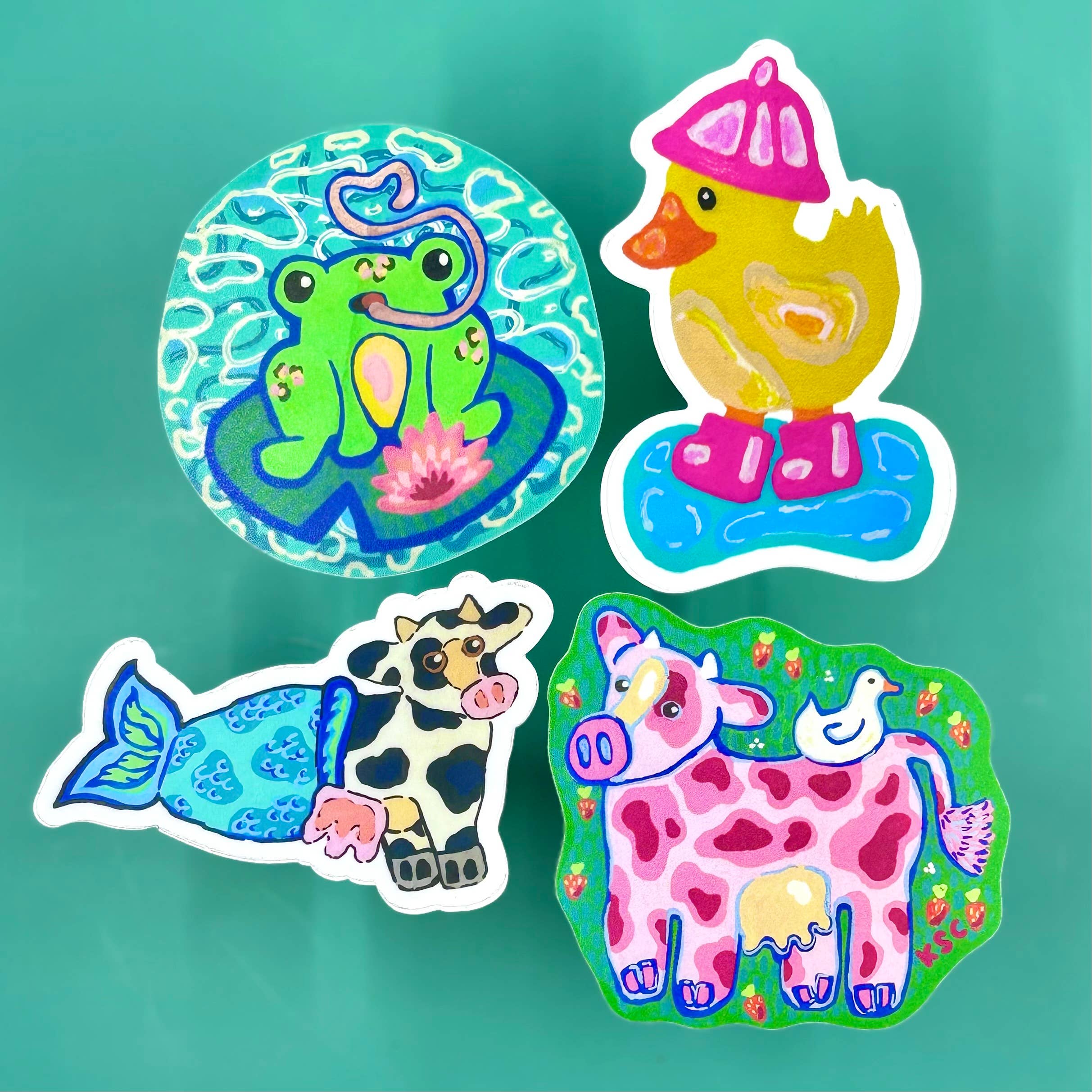 Kitsch Stitch Creations - Wholesale Sticker - Mermaid Cow Vinyl Sticker3