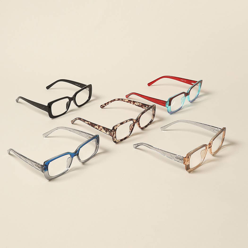 12 VERSCHILLENDE KLEUREN Leesbril met rechthoekig frame voor dames voor groothandel op Faire1