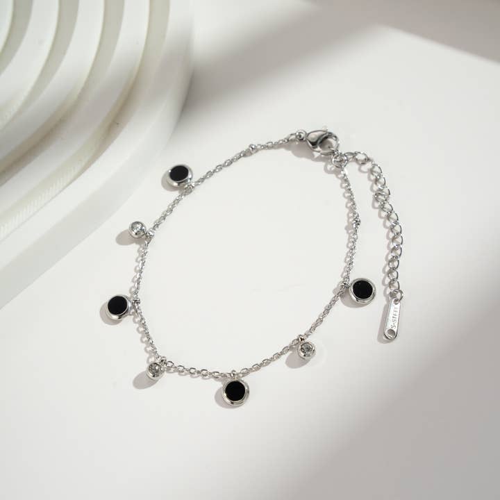 COSMOS – wholesale Charm/dangle bracelet – Black and gold charm bracelet in stainless steel2