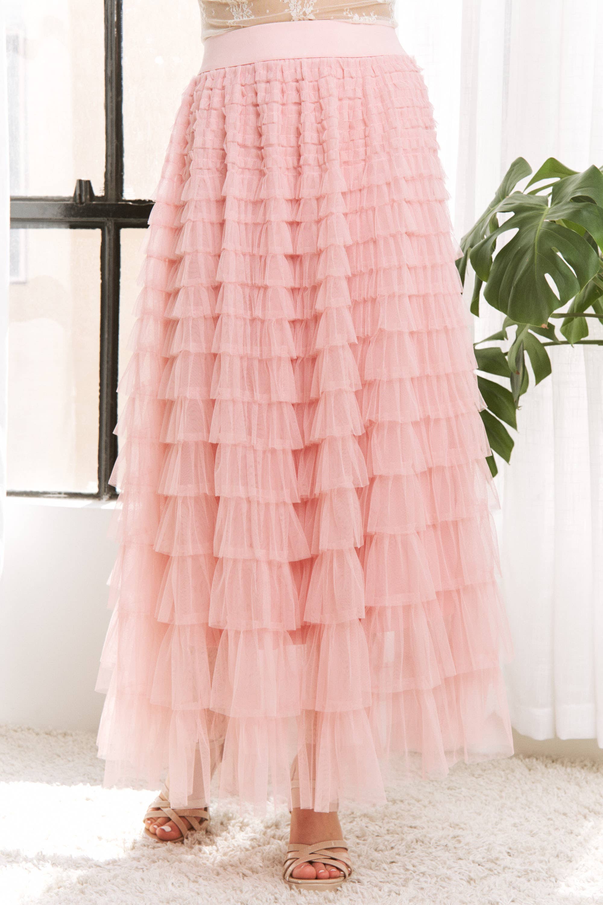 Sweet Generis - Wholesale Skirt - Women's - CASCADING TULLE MESH TIERED MAX SKIRT15