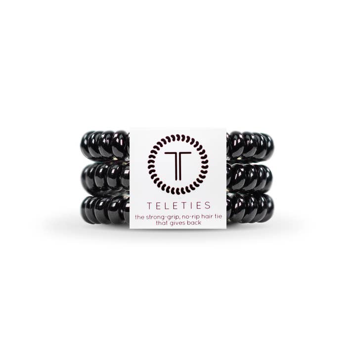 Spiral Hair Coils | Small | Jet Black Hair Ties for wholesale by TELETIES