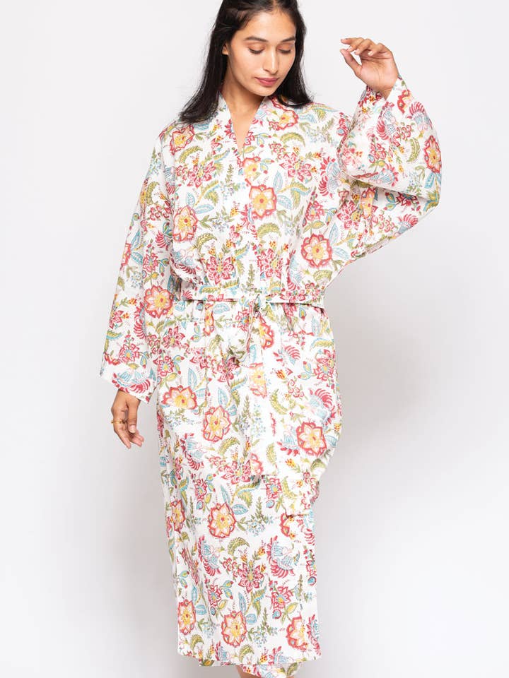 Sevya Handmade - Wholesale Robe - Women's - Reva Block Print Kimono Robes