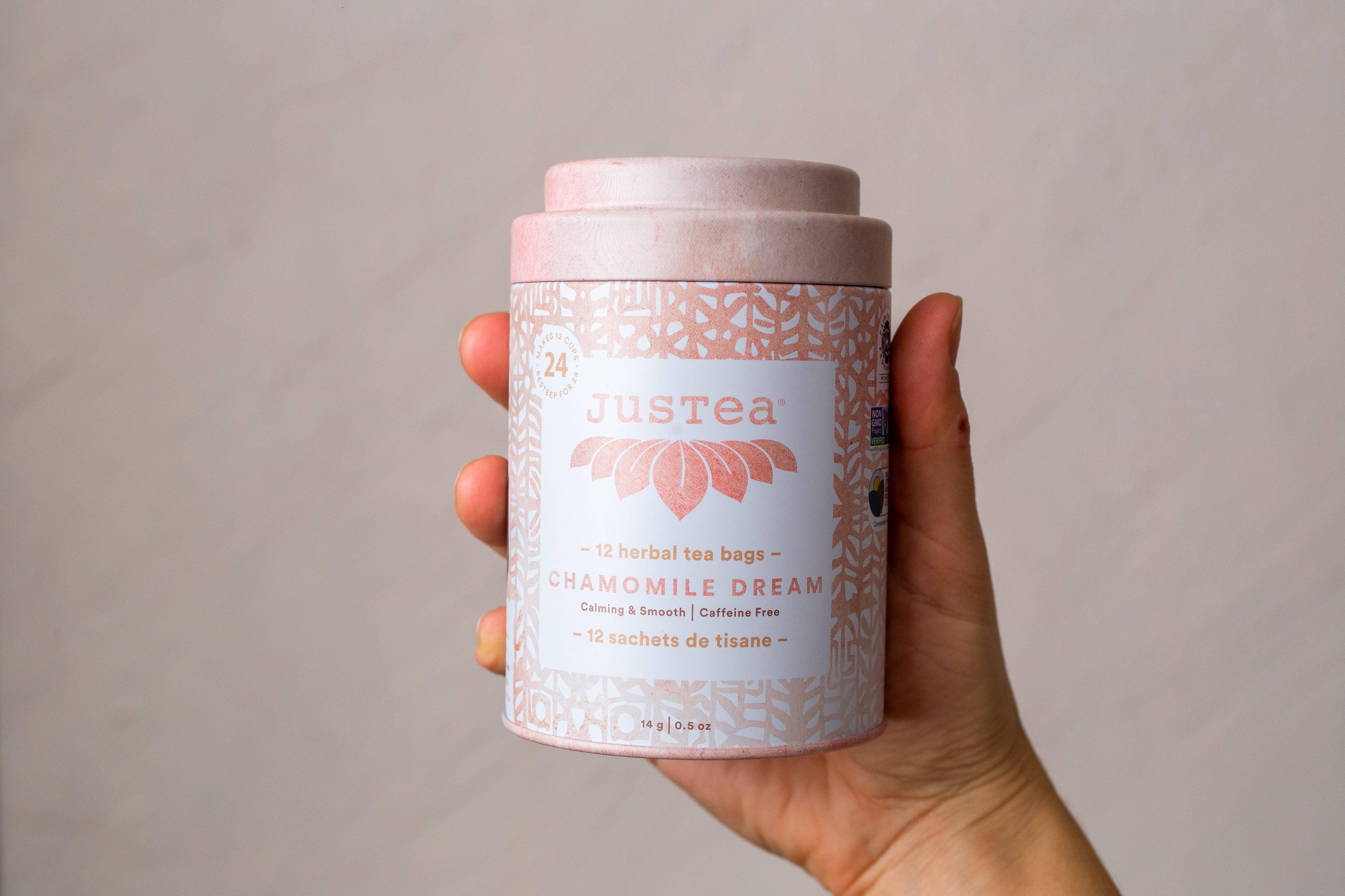 JusTea - Vente Sachets de thé - Boîte à thé Camomille Dream - Tisane apaisante issue du commerce équitable4