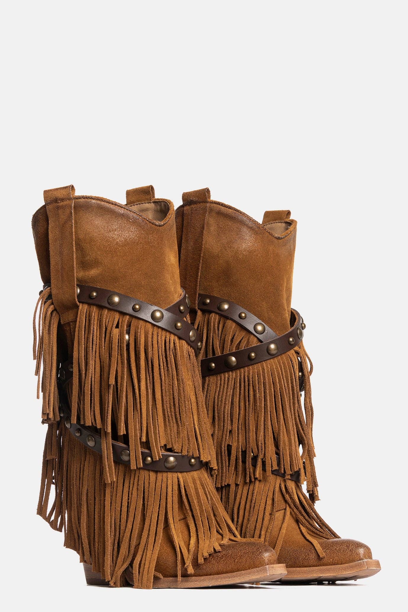 METISSE – Botas - Mulher por atacado – Botas cowboy Texanas de camurça e couro XD21281