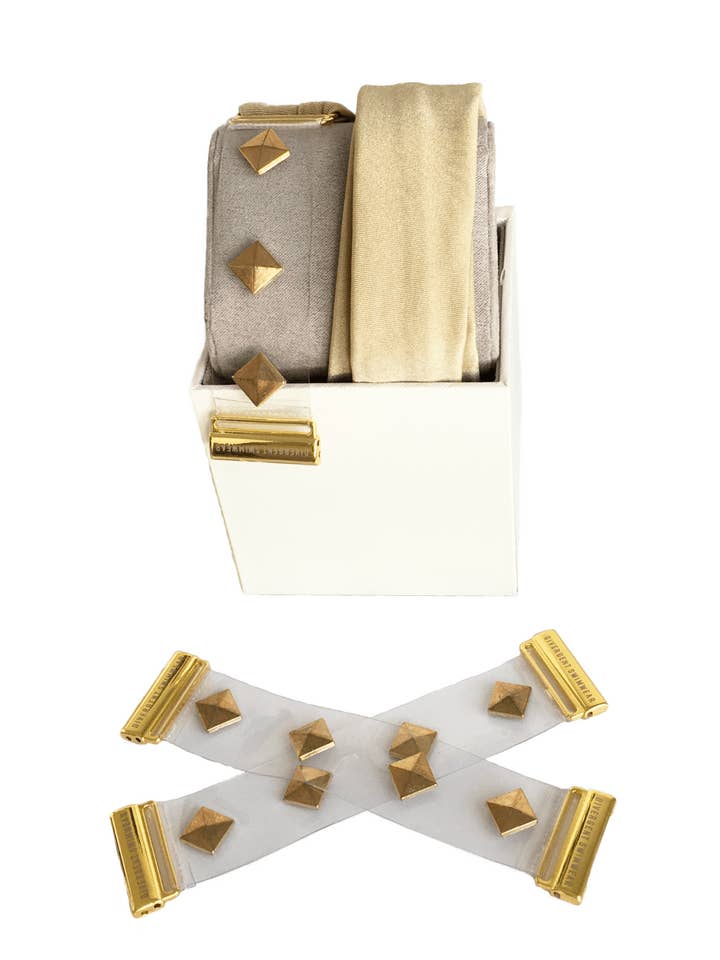 STAR STUDDED DOLL UP STRAPS | GOLD for wholesale by Divergent swimwear