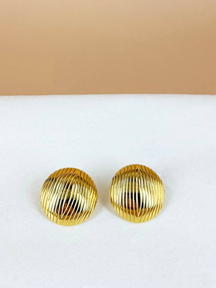 Brincos redondos em aço inoxidável por atacado de D Bijoux