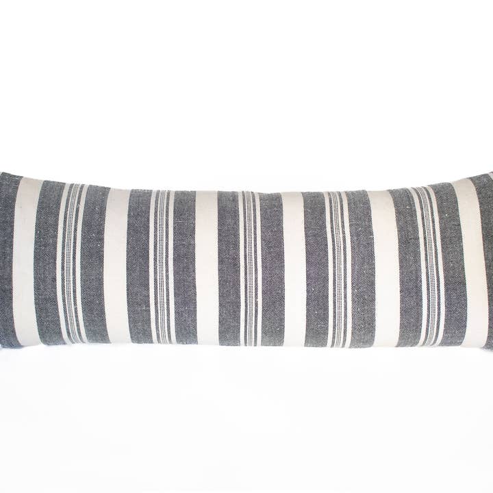 Heddle & Lamm – wholesale Prydnadskuddfodral – Arrti - Elfenbensrandiga kuddöverdrag i indisk bomull3