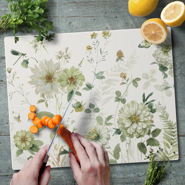 CounterArt/Highland Home/Thirstystone/CoasterStone - Wholesale Cutting Board - Green Fields 15" x 12" Tempered Glass Cutting Board