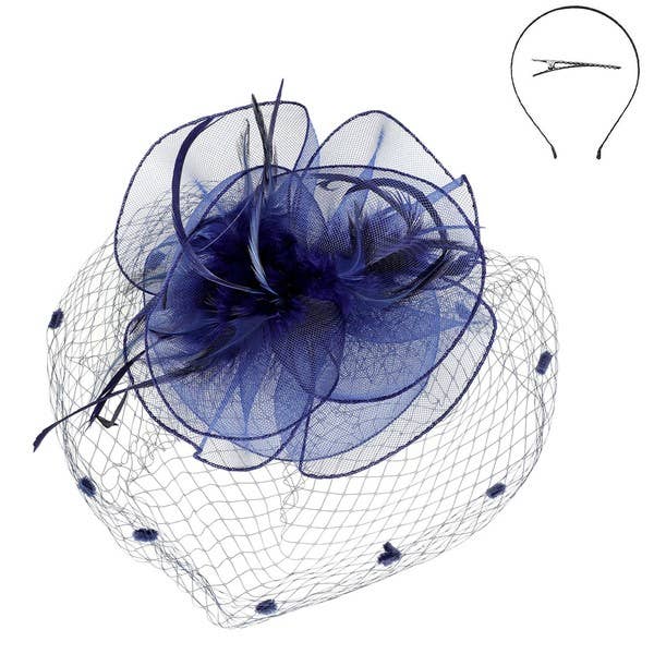 anbfashion - Wholesale Fascinator Hat - Women's - KENTUCKY DERBY FLOWER FEATHERS VEILED FASCINATOR HTH259111