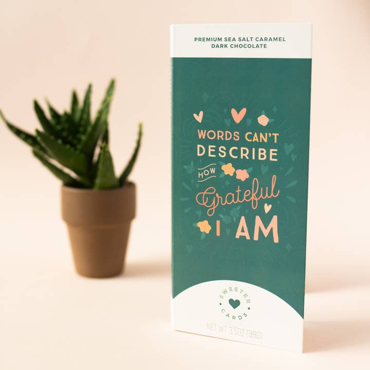 Sweeter Cards Chocolate Bar + Greeting Card in ONE! - Wholesale Chocolate Bar - Grateful Card with Chocolate Bar Inside