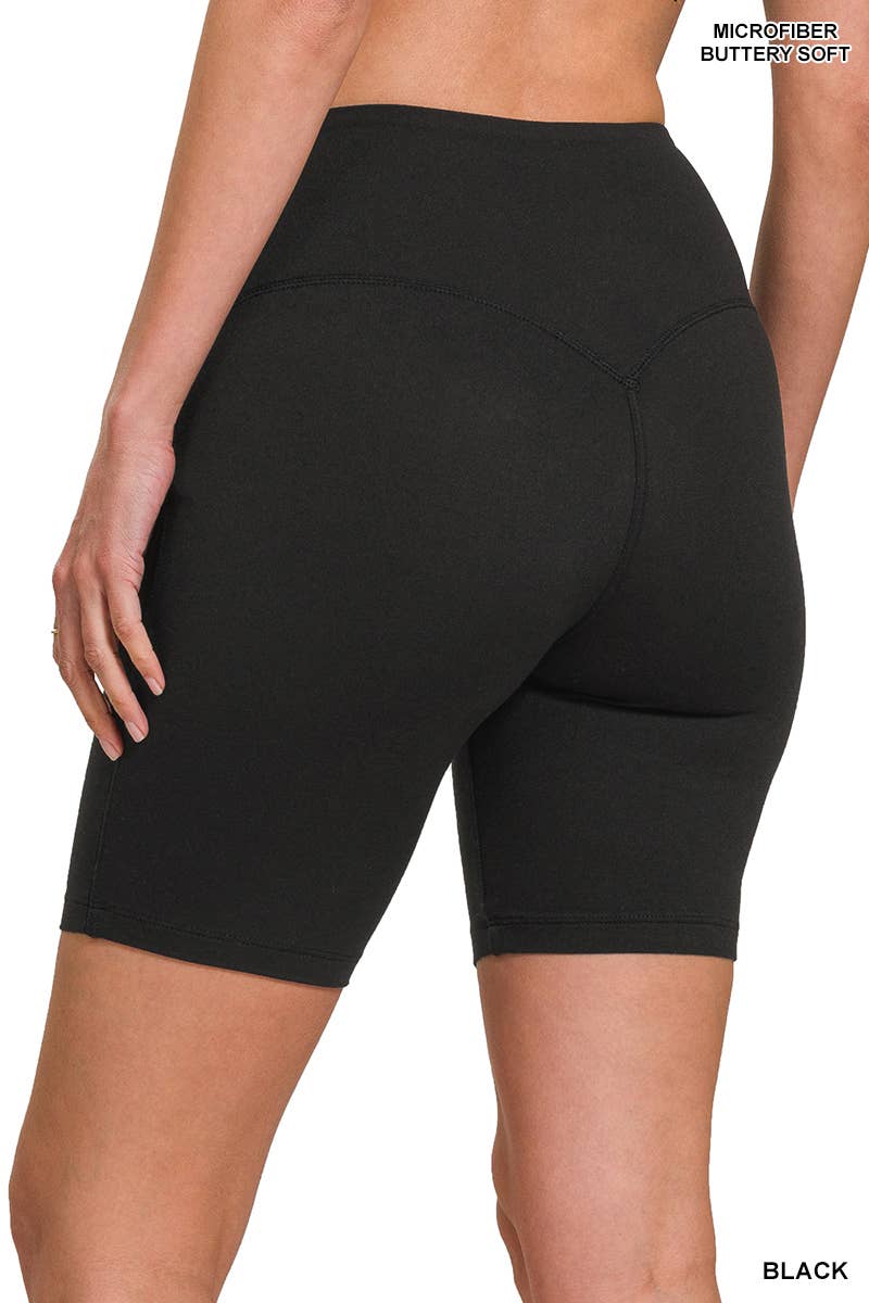 42POPS - Wholesale Athletic Shorts - Women's - ",,..._ Microfiber Wide Waistband Biker Shorts2