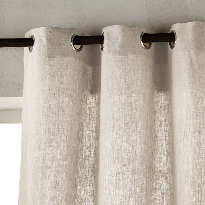 Oatmeal Semi Sheer Linen Curtains & Drapes for wholesale by Amore Beauté
