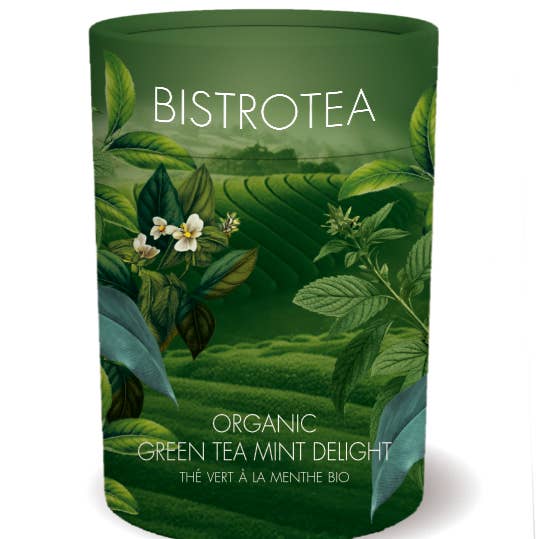 Chá verde de menta biológico a granel (caixa de 150 g) por atacado de Bistrotea