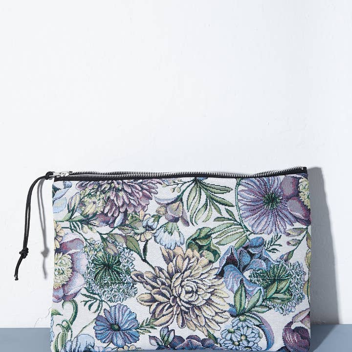 Eturel Madrid - Wholesale Laptop/Tablet Case - Women's - Blue floral jacquard fabric computer cover2