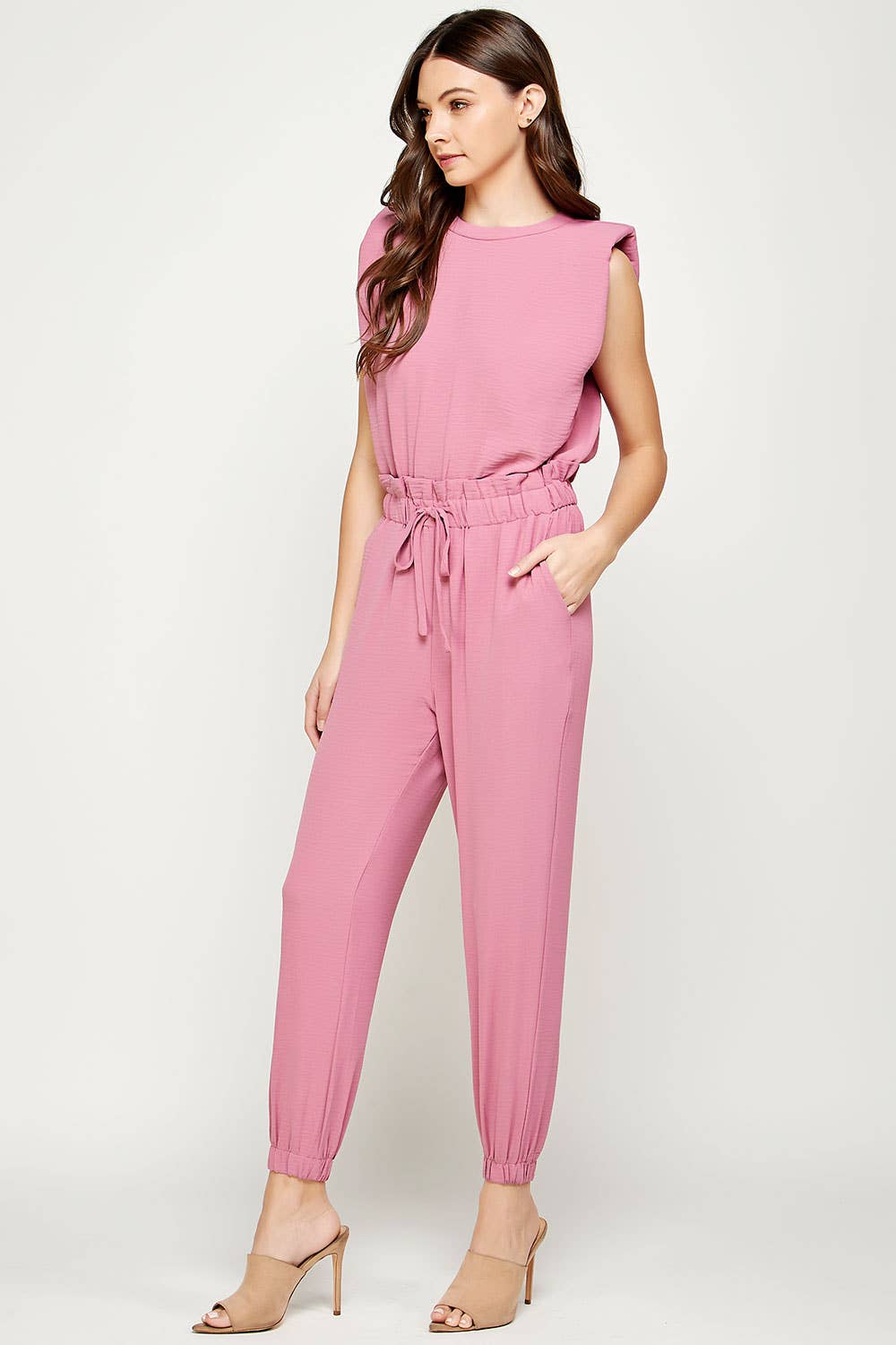 Strut & Bolt – wholesale Jumpsuit – Women's – Shoulder Muscle Padded Sleeveless Jogging Jumpsuit5