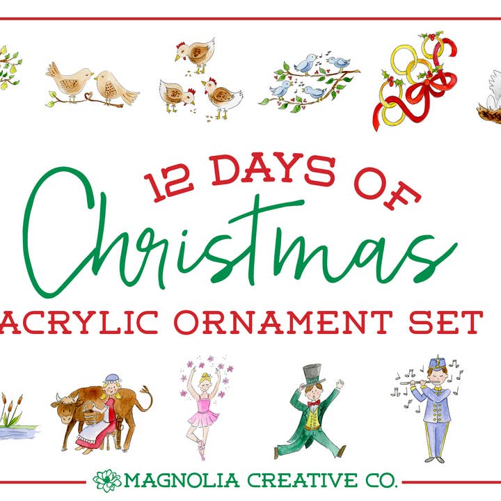 12 Days of Christmas Ornament Set for wholesale by Magnolia Creative Co.