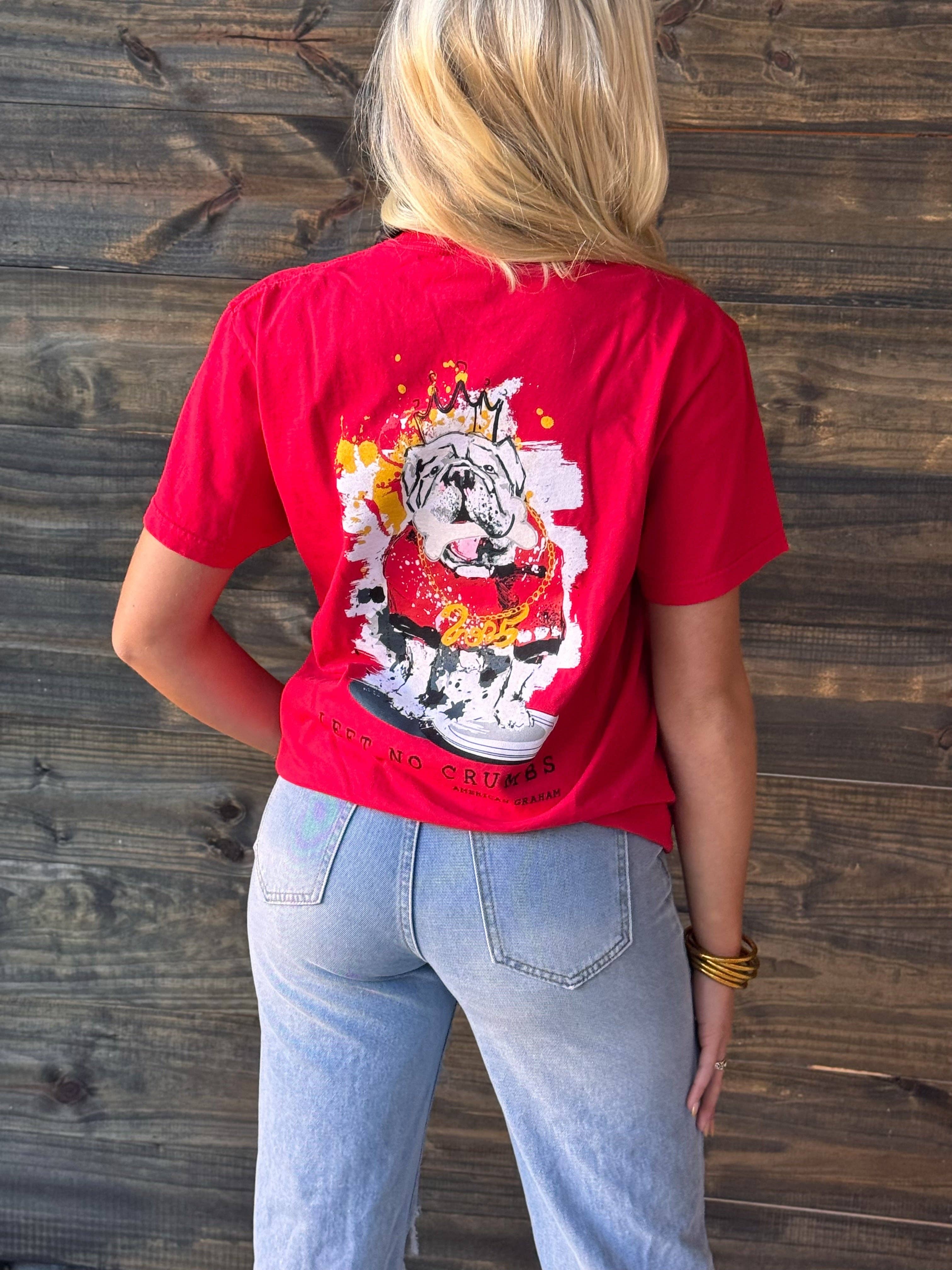 American Graham Apparel - Wholesale Screen Printed T-Shirt - Unisex - SEC Champ Design- "Left No Crumbs" Bulldog Artisan Graphic T-Shirt8