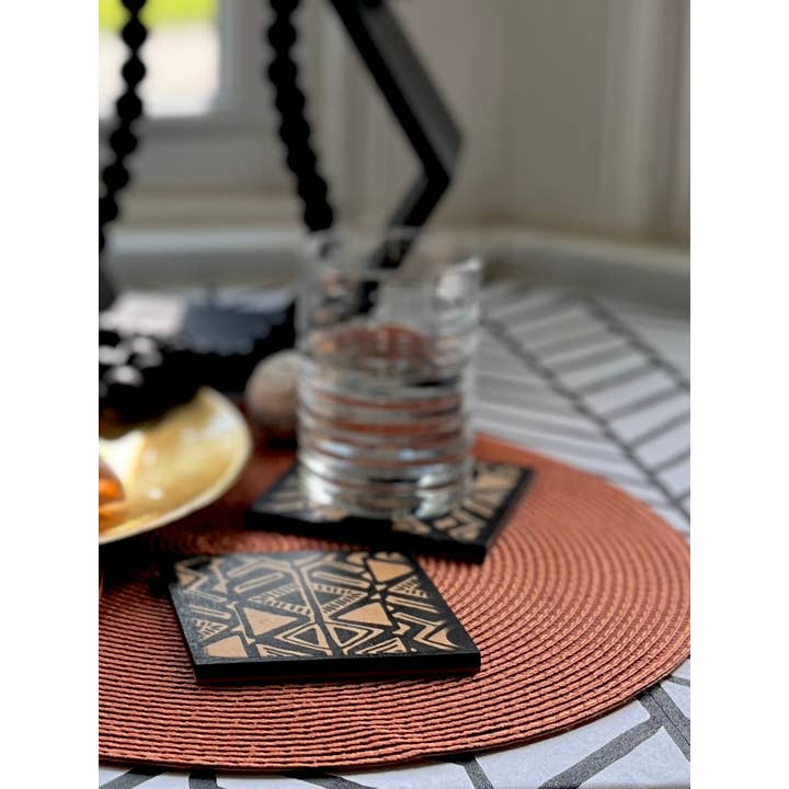 Set of 2 Wood Art Coasters for wholesale by Yetunde Rodriguez Design (Yaytoonday)