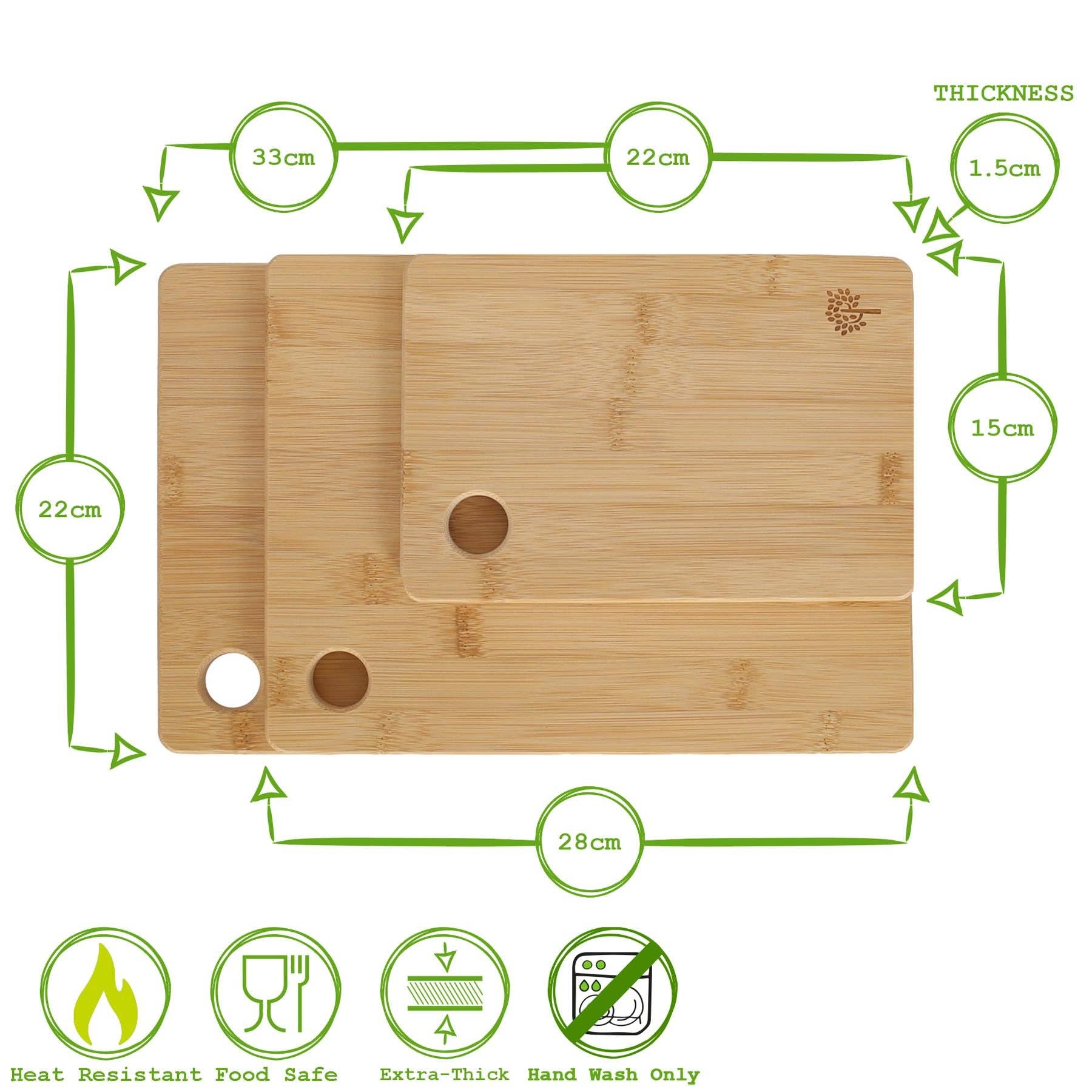 Rinkit Ltd - Wholesale Cutting Board - 3 Piece Bamboo Chopping Board Set6