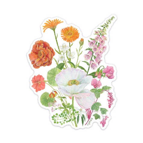 Lesbian Pride Bouquet Sticker - LGBTQ Floral Vinyl Sticker for wholesale by Yardia