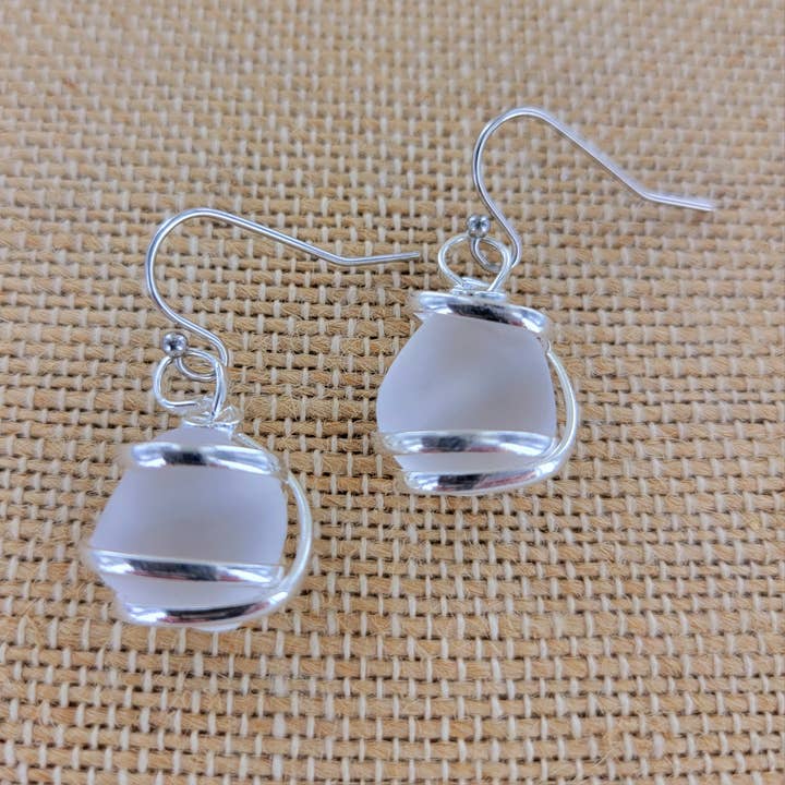 Sadie Green's Jewelry - Wholesale Dangle Earrings - Cultured Sea Glass Earring ALP-SG-E2H3