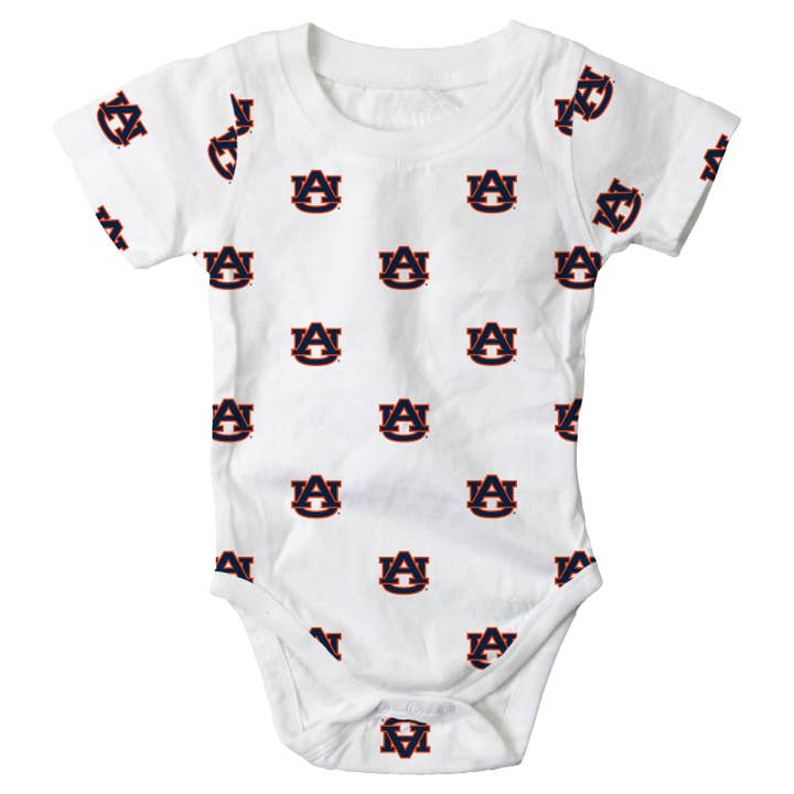 Wes & Willy Auburn Tigers Infant's Allover Print Bodysuit for wholesale by Wes and Willy