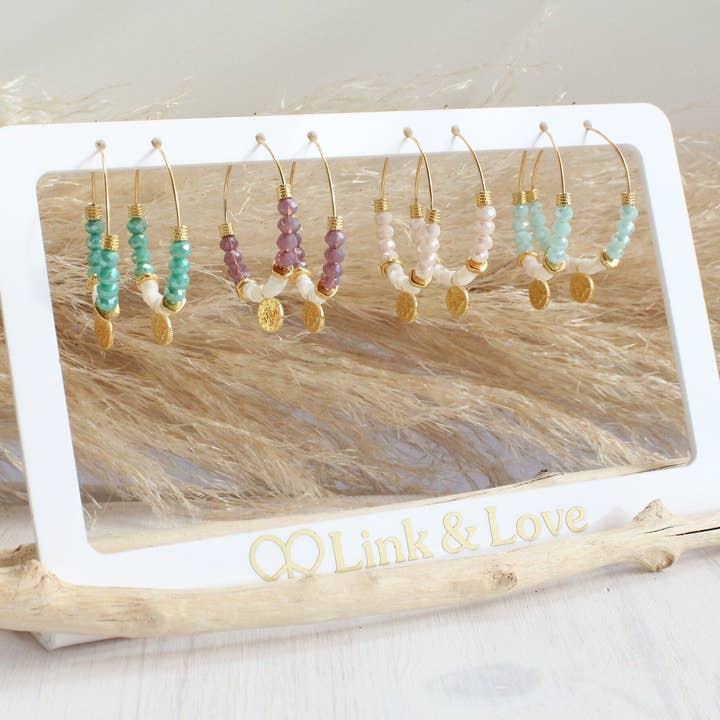 Oorbellen met drie muntjes voor wholesale door Link & Love®