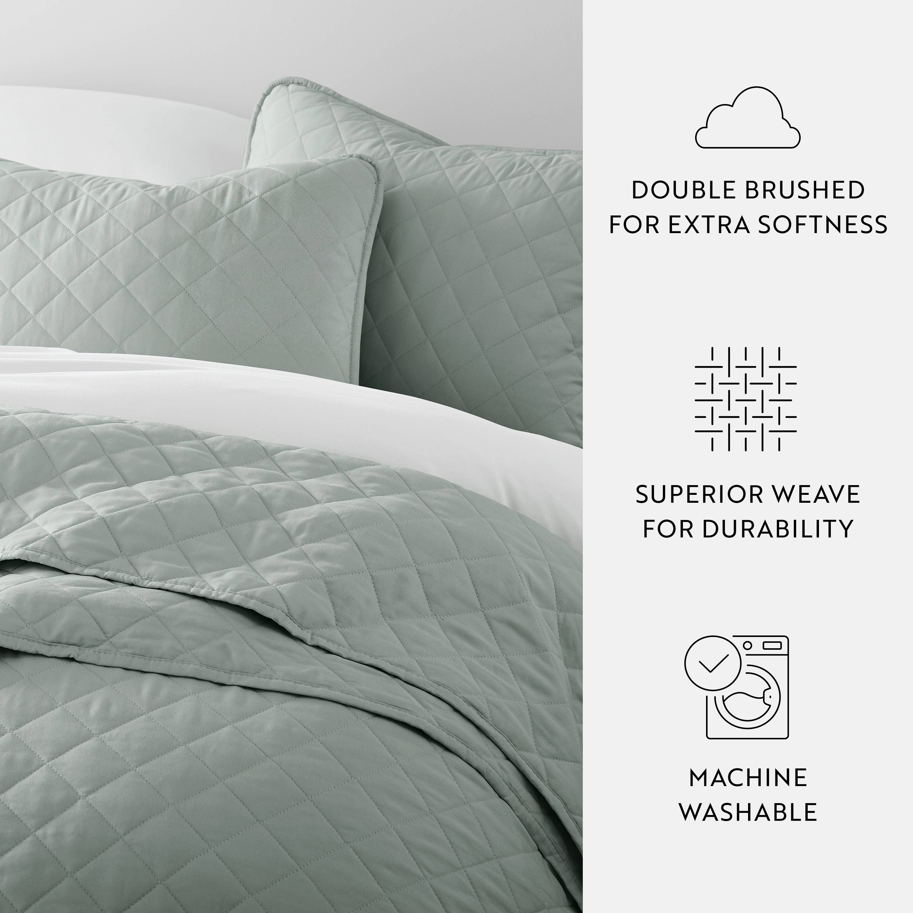 ienjoy Home - Vente Parure de lit - Ensemble de couvre-lit matelassé 3 pièces iEnjoy Home au point de losange22