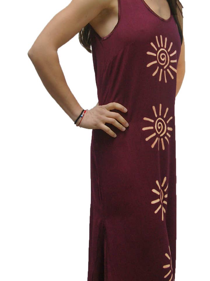 Vestido largo sin mangas de rayón con aberturas para venta al por mayor de KASHI INC