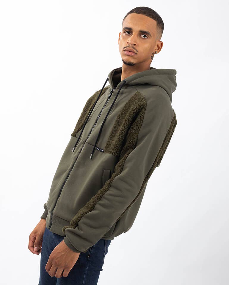 StockNow Unipessoal – Großhandel Jacke - Herren – Jacket Flip Olive Fleece-Cardigan-Jacke