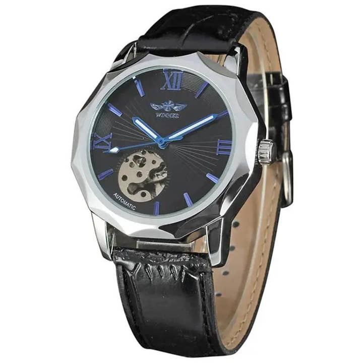 WoodWristCo – wholesale Armbandsur - Herr – WINNER Automatisk Läder Mekanisk Klocka