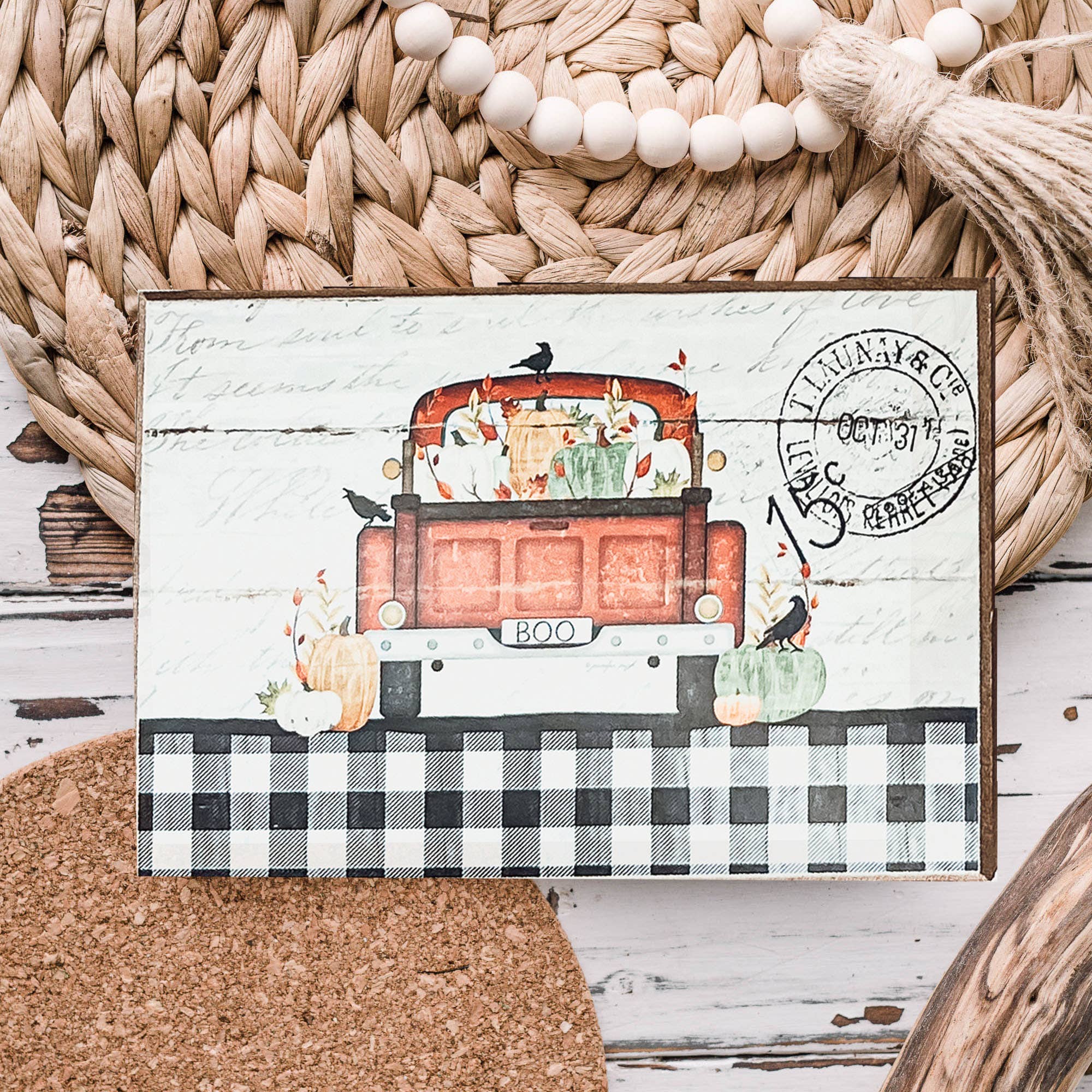 Gia Roma - Vente Décoration de Noël - Panneau « Merry Christmas to all & to all a Good Night », rouge60