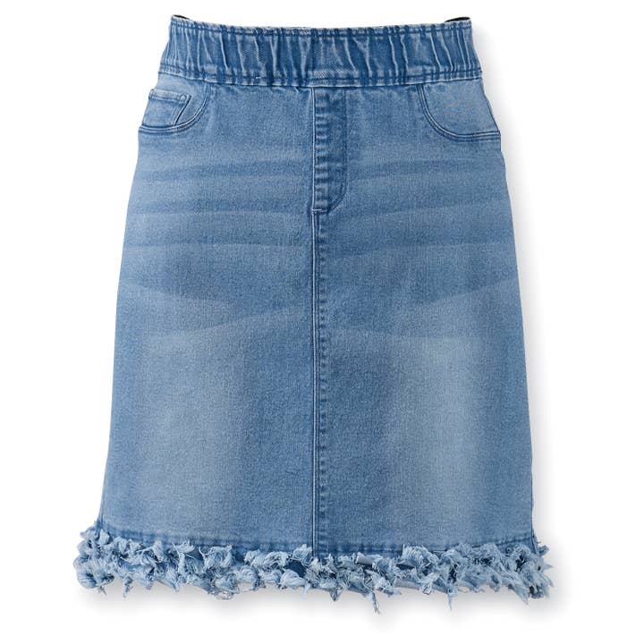 Fringe Denim Skirt for wholesale by Back in the Saddle