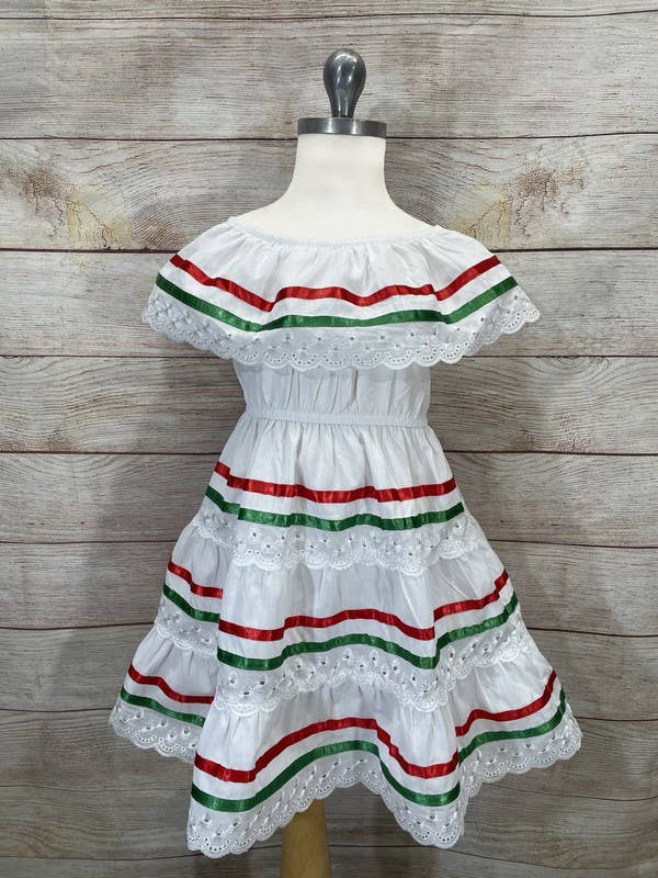 White Girls Traditional Mexican Cinco De Mayo Fiesta Dress 2-14 for wholesale on Faire2