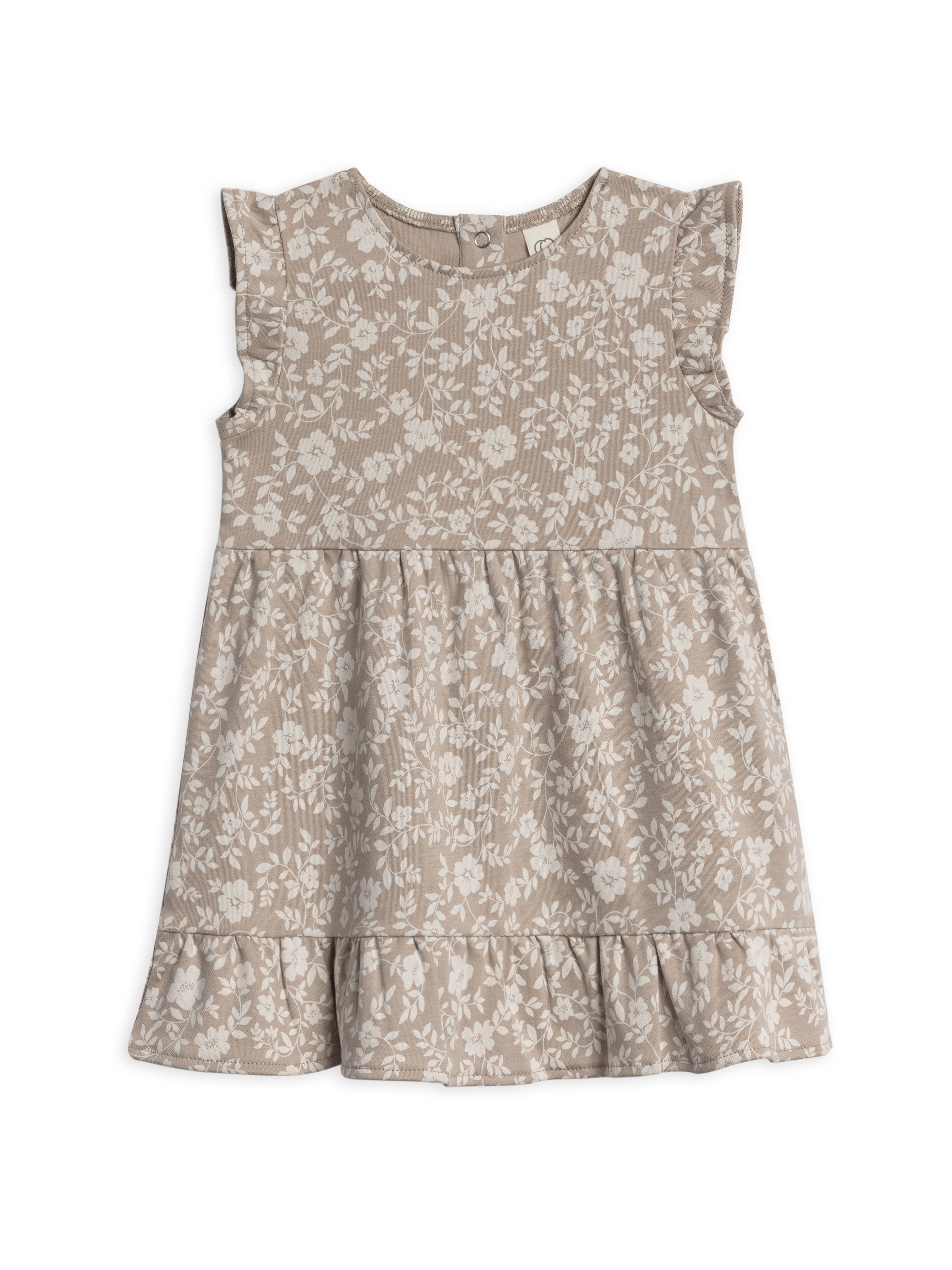 Colored Organics - Wholesale Dress - Baby - Organic Baby & Kids Tilly Tiered Dress - Nicola Floral/Beige0