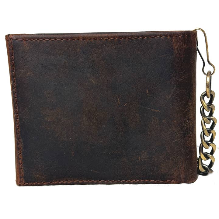 IGI CANADA - Vente Portefeuille – homme - Portefeuille à chaîne en cuir de vachette véritable pour hommes #46154