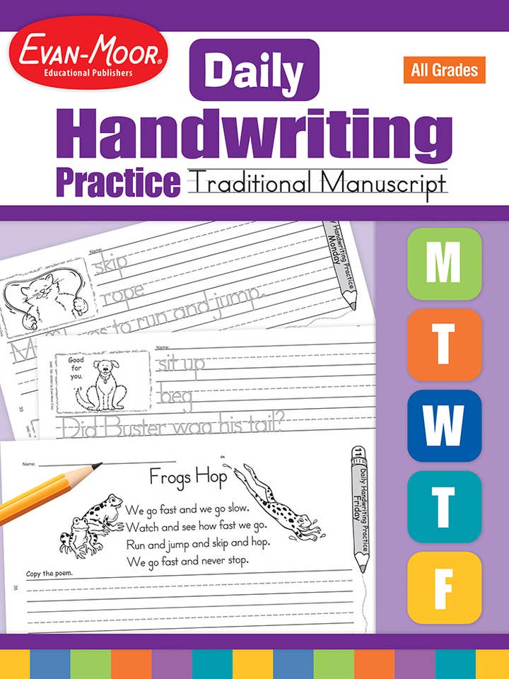 Pratica quotidiana di scrittura a mano: manoscritto tradizionale per la vendita all'ingrosso da parte di Evan-Moor Educational Publishers